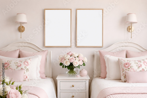 frame mockup interior of a bedroom
