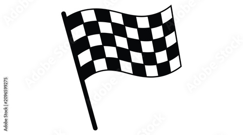 Checkered flag silhouette racing finish line symbol for motorsports and victory concepts