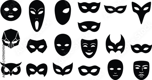 Fotografie Black masks for Halloween party or theatrical performance