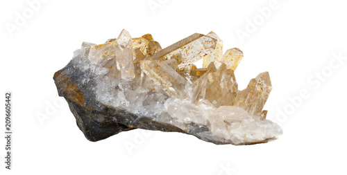 Foto Powerful yellow citrine druse representing wealth, abundance and solar plexus chakra healing