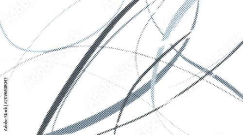 Billede på lærred Abstract halftone brush strokes varying thickness vector art