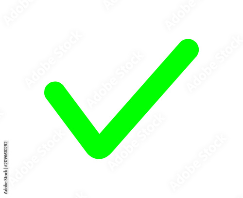 Bright green check mark icon for tasks and confirmation