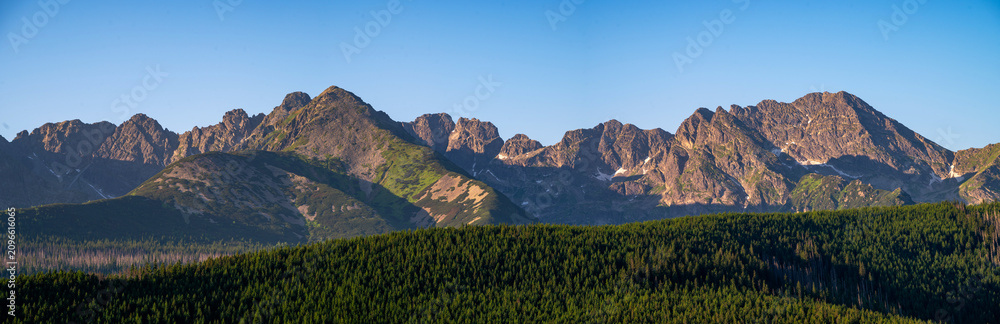 Fototapeta premium Panorama mountain summer landscape. Zakopane