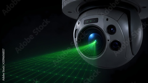 Eye of a camera with a LiDAR scanner (Optical Camera with LiDAR Sensor)