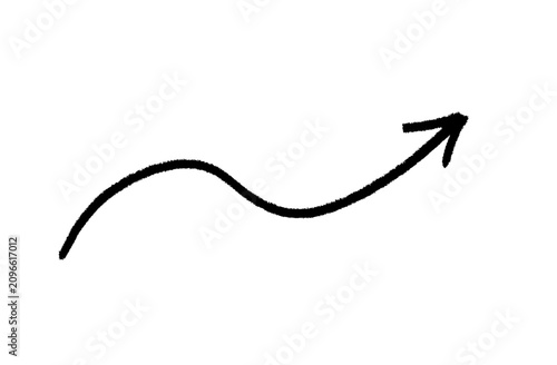 Hand-drawn Wavy Black Arrow Pointer Vector Sketch