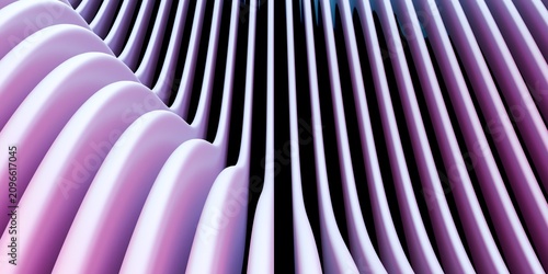 Abstract Purple Ribbed Waves 3D Pattern Background For Modern Technology Design