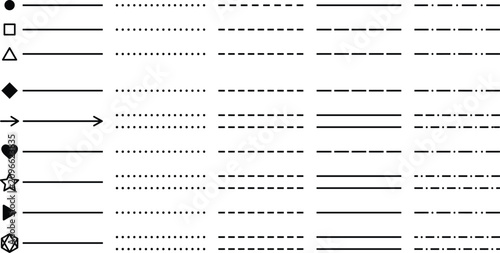 Tableau sur toile Collection of Divider Lines and Bullet Point Symbols for Modern Document Formatt