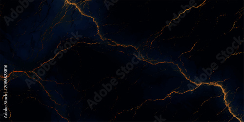 Striking golden lightning bolts illuminate a dark night sky, creating a dramatic and powerful abstract background.
