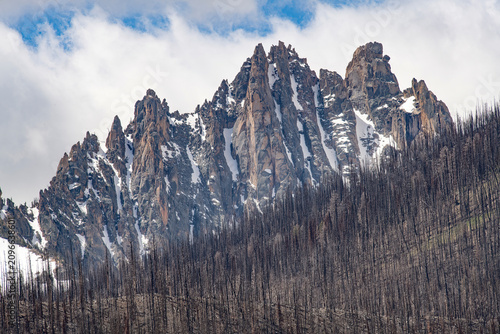 Canvas Print Mount Heyburn and the legacy of the Wapiti wildfire, Sawtooth Range, Idaho