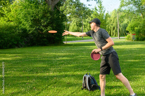 Disc Golfer Making Open Field Throw