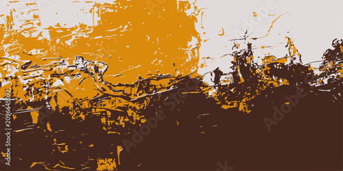 Photos Abstract Landscape in Ochre and Umber A textured, abstract depiction of a landscape, characterized by earthy ochre and deep umber tones, evoking a sense of primal nature or weathered terrain