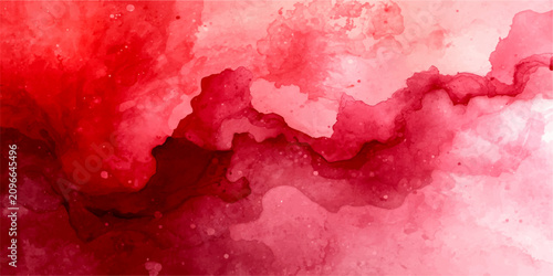 Foto Crimson Cascade Abstract Watercolor A vibrant, abstract watercolor painting featuring a cascade of crimson and blush pink hues, evoking a sense of fluid motion and emotional depth