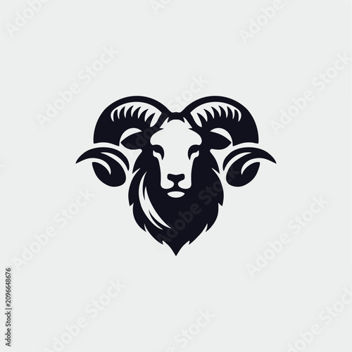 Black Ram Head Logo Design.