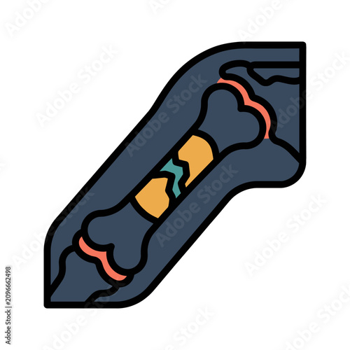 Broken Arm Fracture X-Ray Icon for Emergency Room
