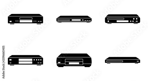 Fotografía DVD Player Icons, Media Player Set, Home Entertainment Devices, Digital Technolo