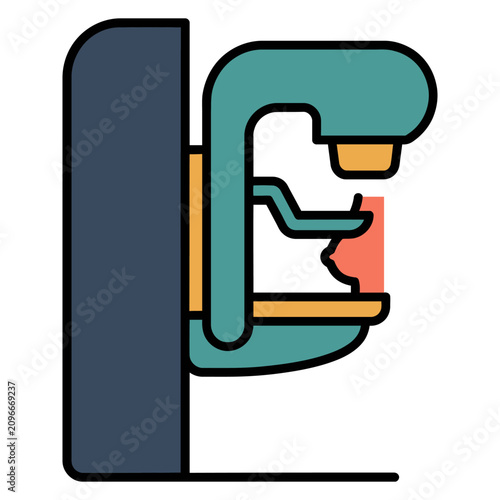 Mammography Machine Scanner Icon for Breast Cancer Screening

