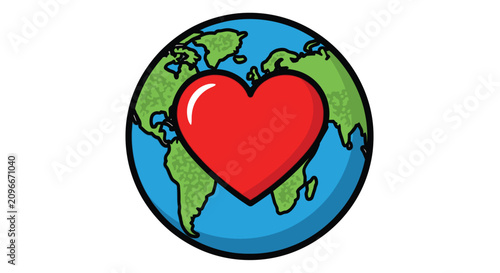 Obraz na płótnie Earth with heart symbol on globe.