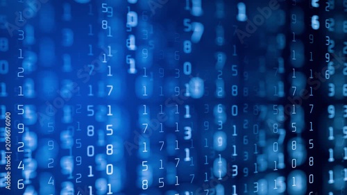 Artificial intelligence algorithm operation. The system's thought process. Digital background. Changing numbers. Data encryption. Concept of cryptography. Data encryption. Blockchain technology.