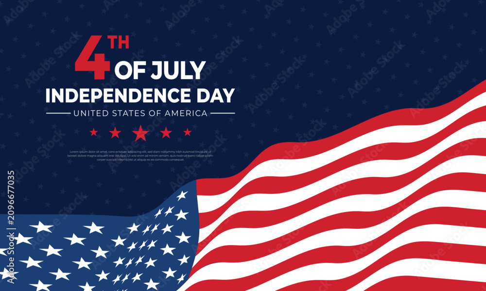 Obraz premium Celebration of Happy independence day of united states banner design background