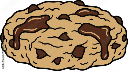 Foto Close-Up of Homemade Chocolate Chip Cookie Isolated on White Background