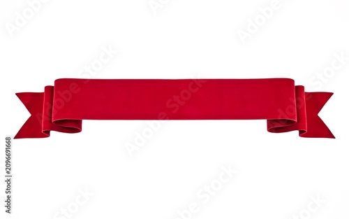 Red scroll ribbon banner for text or title