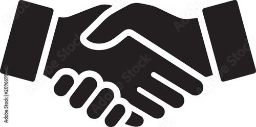 Two hands shaking in a firm handshake Vector