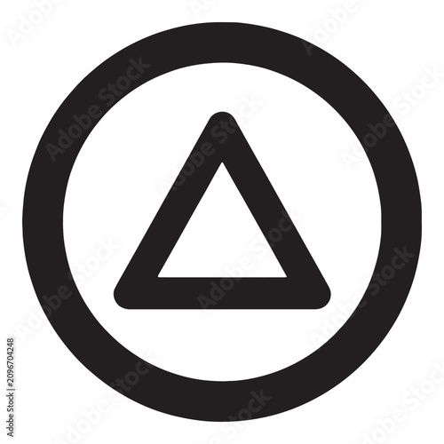 Black and white triangle inside circle icon design Vector