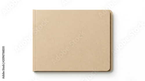 Blank kraft paper sketchbook or notebook cover