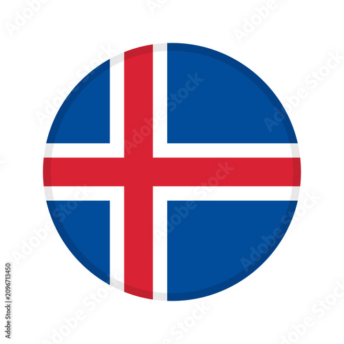 Obraz na plátně Iceland flag circle icon