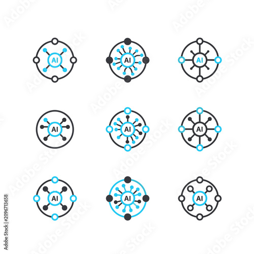 A minimalist vector icon featuring a bucket with bubbles rising and a mop leaning against it on a clean surface