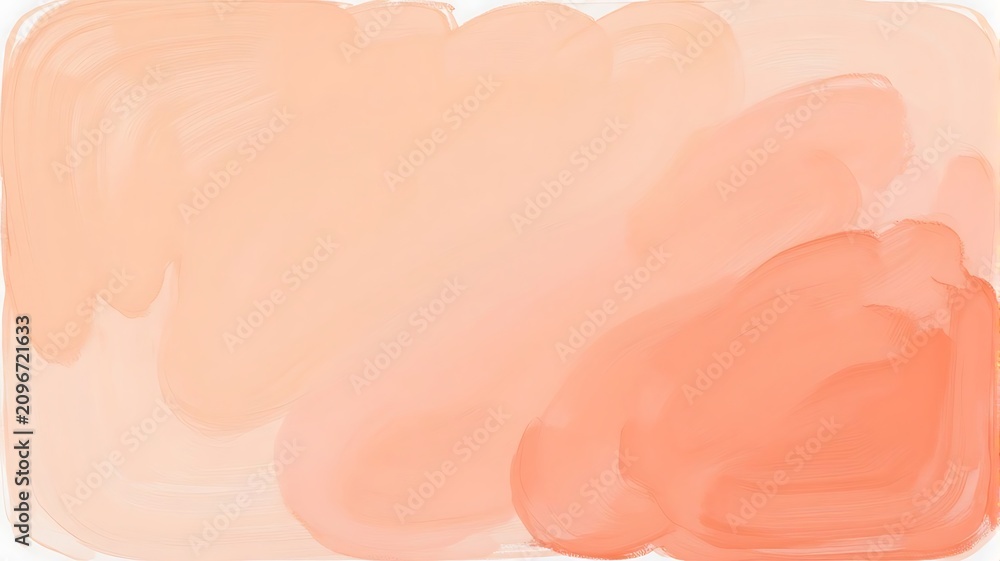 Fototapeta premium Soft, painterly watercolor background in shades of pale orange and peach with abstract brushstrokes and flowing shapes.