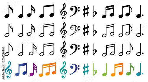 Musical Notes and Symbols Pattern Background