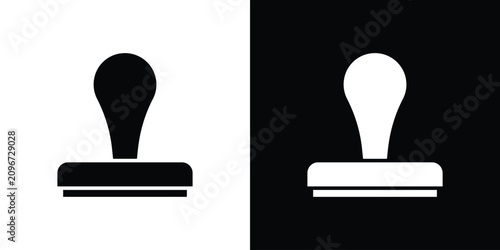 Foto Stamp icon line pictogram set