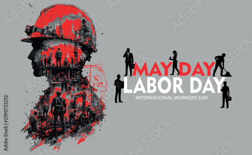 May Day Labor Day International Workers Day Graphic Design