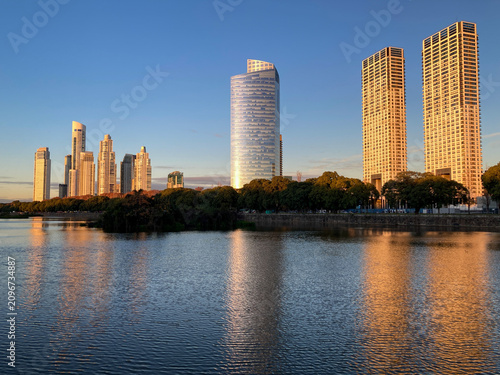 skyline of Puerto Madero at sunrise, Buenos Aires, Argentina