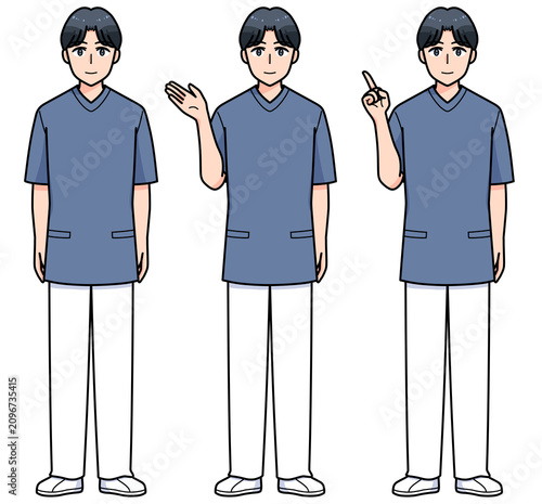 笑顔の男性看護師のセット