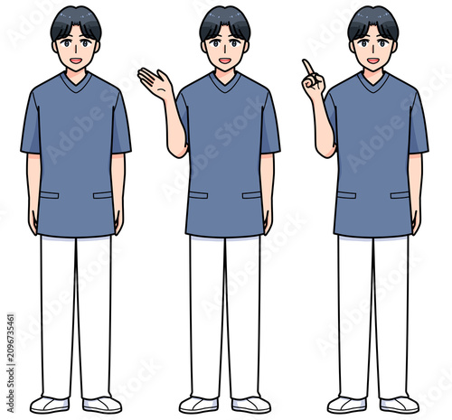笑顔の男性看護師のセット