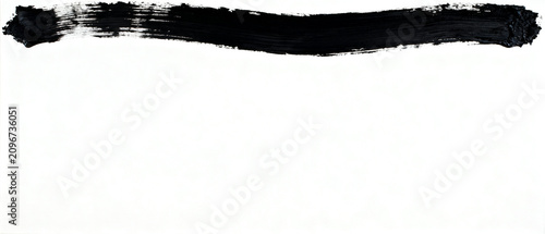 Minimalist black ink brush stroke horizontal line for creative artistic design elements