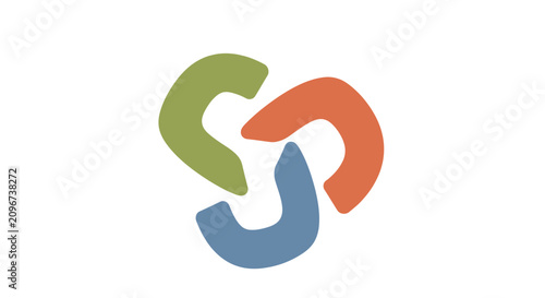 Colorful interlocking chain link logo symbol.