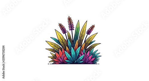 Colorful illustration of various plants.