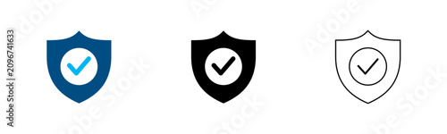 Bild auf Leinwand Security shield icon set