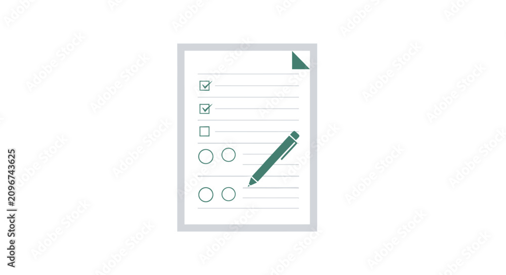Naklejka premium Green pen on notepad paper sheet.