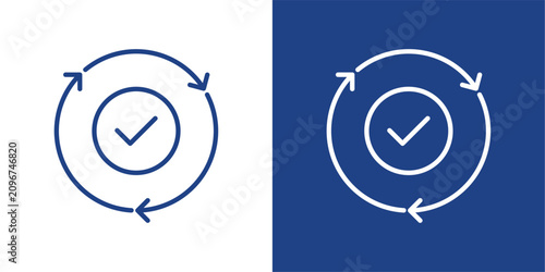 Bild auf Leinwand Consistency Blue And White Icon Style Collection