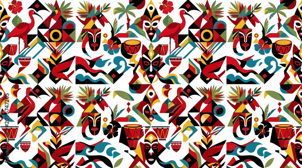 Naklejka premium Vibrant red background with diagonal black stripe and thin white borders illustration