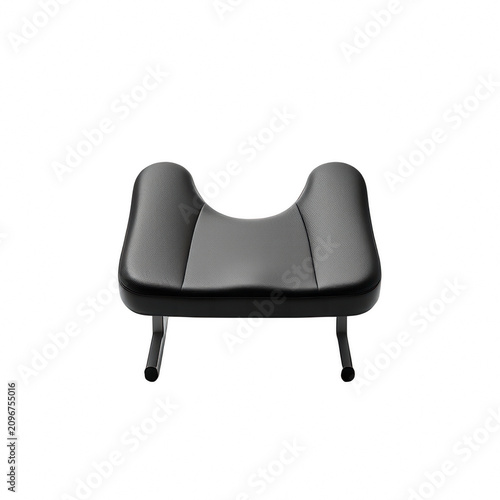 Black ergonomic footrest isolated on black background