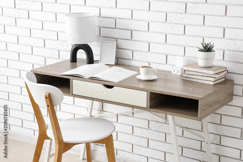 Modern home office desk wit...
