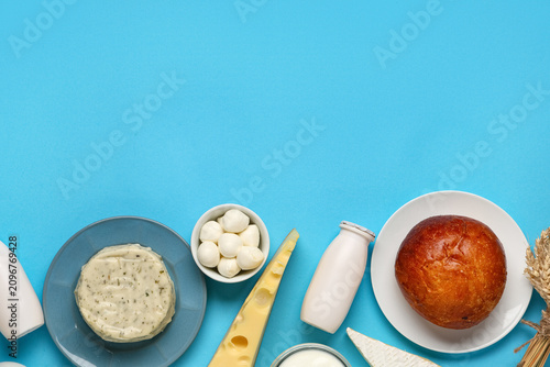 Different dairy products wi...
