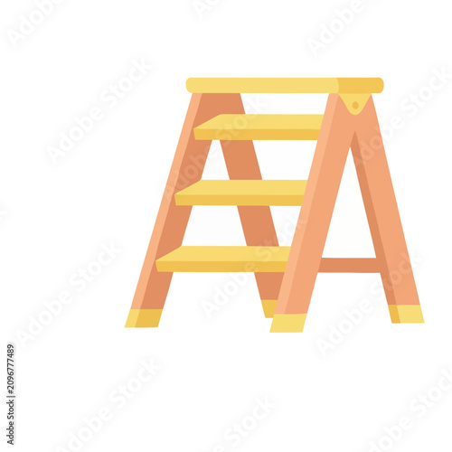Orange and yellow stepladder