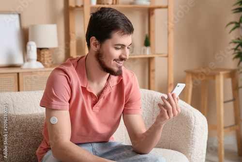 Diabetic young man with glu...