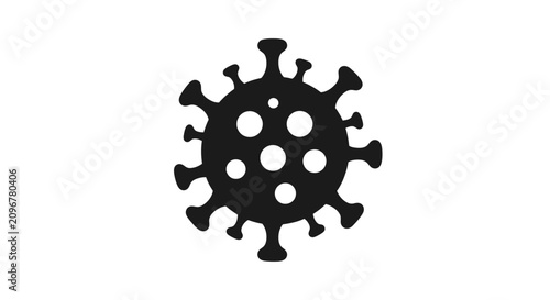 Black Covid-19 Virus Particle Illustration.
